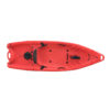 3 person one adult and two children sit on feelfree mini fishing sailing kayak plastic
